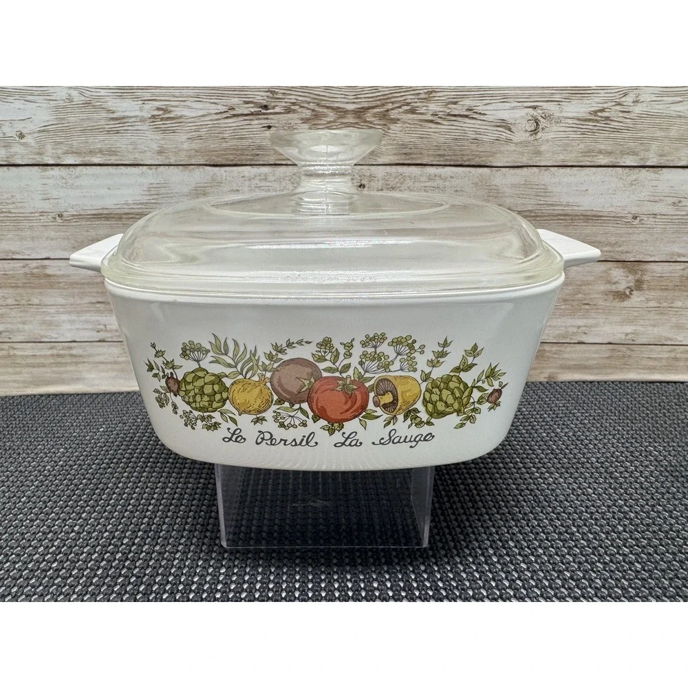 Vintage Corning Ware Spice of Life Le Persil La Sauge 1.5 Quart A-1 1/2-B w/ Lid